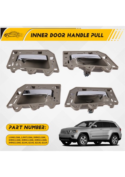 4 Adet/takım Iç Kapı Kolu Jeep Grand Cherokee 2005-2011 Lhd 1JV471J3AA 1JV461J3AA 5HR411J3AK 5HR421J3AK,B (Yurt Dışından)