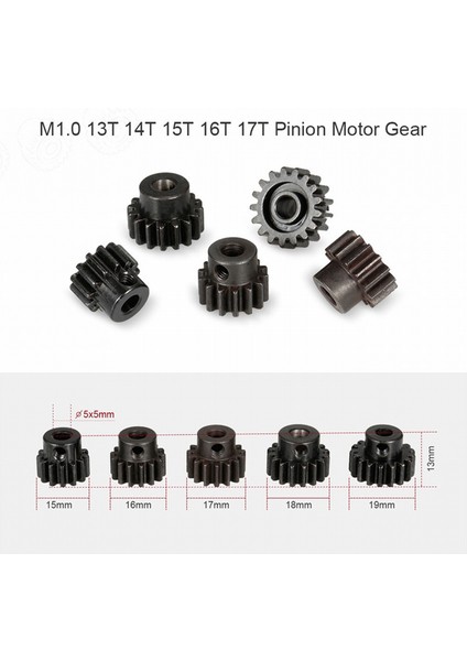 5 Adet 8195 5mm M1 13T 14T 15T 16T 17T Pinyon Motor Dişlisi Zd Racing 9116/V3 9020-V3 9021-V3 9203 1/8 Rc Araba Parçaları (Yurt Dışından)