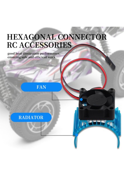 Wltoys A959-B 144001 124019 Rc Araba Alüminyum Alaşımlı Motor Soğutucu Kapağı 540 550 3650 Motor Için Soğutma Fanı Ile,1 (Yurt Dışından)