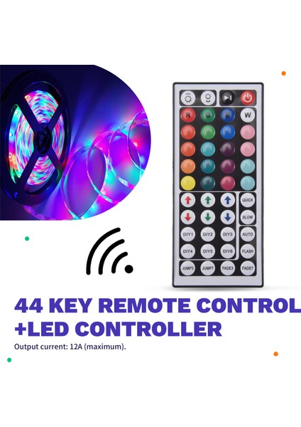 DC12V Rgb LED Kontrol Cihazı + 44 Tuş Uzaktan Kumanda Rgb Kontrol Kutusu 2835 5050 Rgb Işık Şeridi Için Ir Işık Şeridi Kontrol Cihazı (Yurt Dışından)