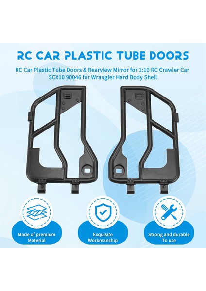 Rc Araba Plastik Boru Kapılar ve Dikiz Aynası 1:10 Rc Paletli Araba Eksenel SCX10 90046 Jeep Wrangler Sert Gövde Kabuğu Için (Yurt Dışından)