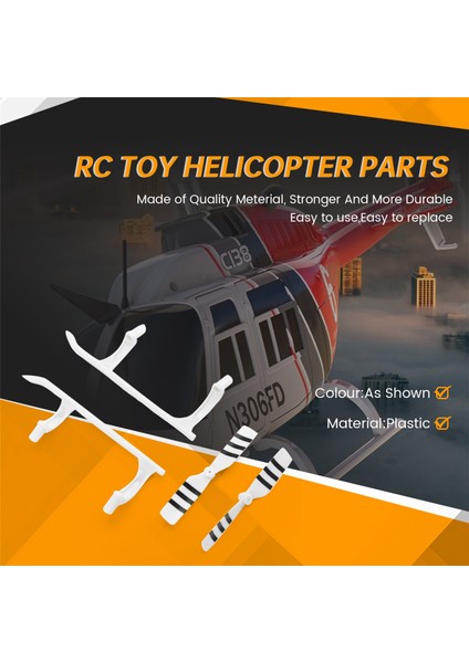 Rc Oyuncak Helikopter Yükseltme C138 Alt Takım ve Kuyruk Rotor Takımı Rc Era C138 Bell 206 1:33 Rc Oyuncak Helikopter Parçaları (Yurt Dışından)