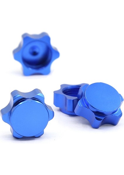 4 Adet Alüminyum Tekerlek Göbeği Kapağı Toz Önleyici Kapak 17MM Altıgen Somun 1/8 Rc Araba Için, Mavi (Yurt Dışından)