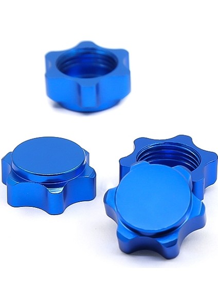 4 Adet Alüminyum Tekerlek Göbeği Kapağı Toz Önleyici Kapak 17MM Altıgen Somun 1/8 Rc Araba Için, Mavi (Yurt Dışından)