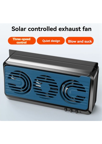 Güneş Enerjili Otomatik Pencere Soğutucu Araba Vantilatörü 3 Fanlı Araba Suv Soğutma Fanı Soğutucu Hava Sirkülasyonunu Teşvik Eder (Yurt Dışından) fırsatları