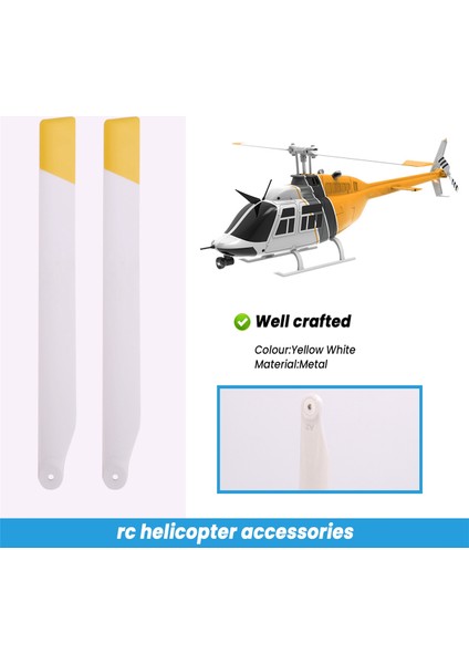 1 Çift Rc Oyuncak Helikopter Yükseltme C138 Rotor Kanat Seti Rc Era C138 Bell 206 1:33 Rc Oyuncak Helikopter Parçaları Sarı Beyaz (Yurt Dışından)