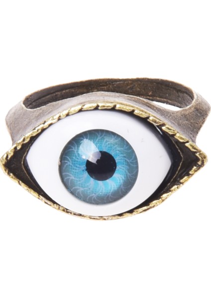 Retro Tibet Gözü Gotik Altın Metal Yüzük Hediye 17MM Unisex (Yurt Dışından)