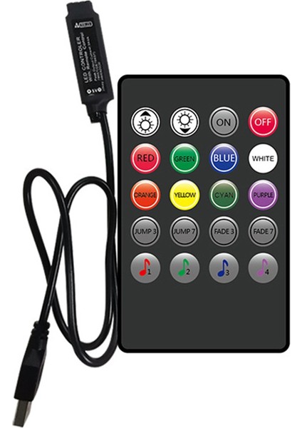 5V Müzik Rgb Kontrol Cihazı USB Kontrol 20 Tuşlu Rgb Kontrol Cihazı Ir Kablosuz Müzik Senkronizasyon Işık Kısıcı LED Işık Şeritleri Için (Yurt Dışından)