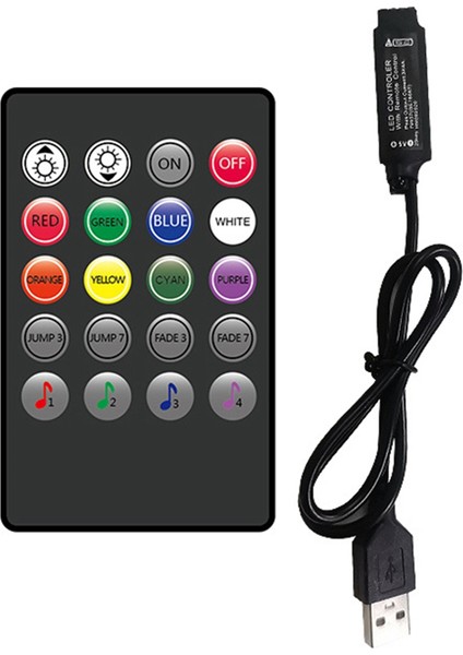 5V Müzik Rgb Kontrol Cihazı USB Kontrol 20 Tuşlu Rgb Kontrol Cihazı Ir Kablosuz Müzik Senkronizasyon Işık Kısıcı LED Işık Şeritleri Için (Yurt Dışından) fırsatları