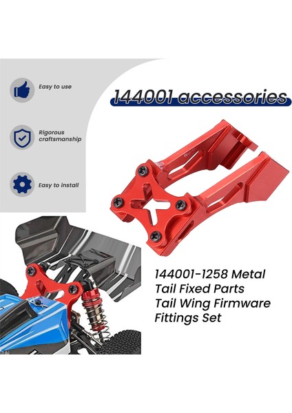144001-1258 Metal Kuyruk Sabit Parçaları Kuyruk Kanadı Donanım Yazılımı Bağlantı Seti Wltoys 144001 1/14 4WD Rc Araba Parçaları, Kırmızı (Yurt Dışından) fırsatları