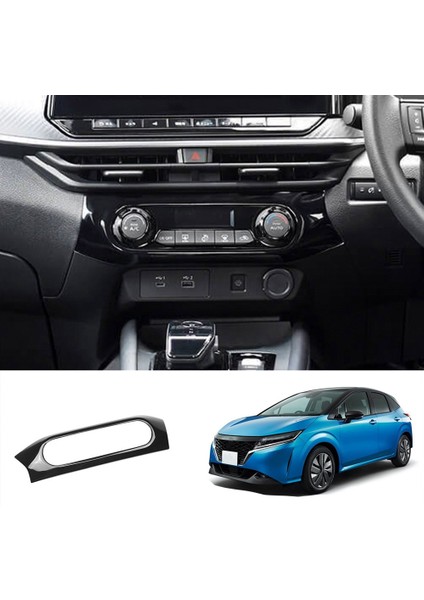 Nissan Note E13 Aura 2021-2024 Siyah Rhd Için Araba Klima Düğme Paneli Kapağı Döşeme Iç Aksesuarları (Yurt Dışından)
