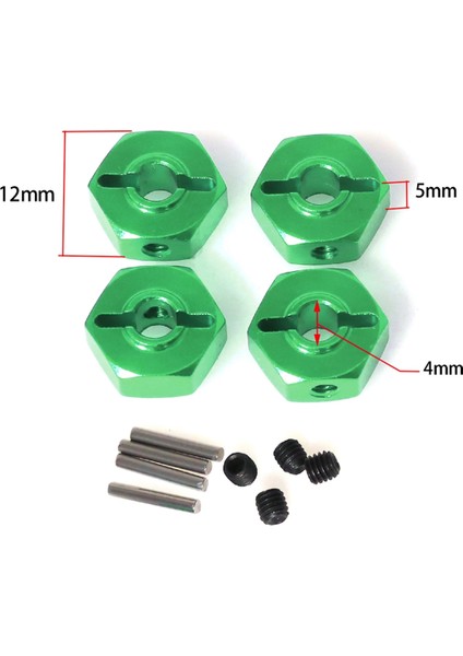 Rc Araba Yükseltme Adaptörü Altıgen 12MM Kiti Losı 1/18 Mini Lmt 4x4 Fırçalanmış Canavar Kamyon Rc Araba Yükseltme Parçaları Yeşil (Yurt Dışından)