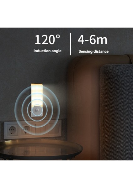 LED Indüksiyon Gece Lambası Kablosuz Hareket Sensörlü Gece Lambası Insan Vücudu Indüksiyon Duvar Lambası Yatak Odası Dolap Dekor Işığı A (Yurt Dışından)
