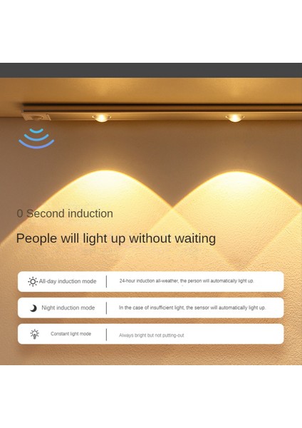 LED Dolap Işığı Hareket Sensörü Kısılabilir USB Şarj Insan Vücudu Indüksiyon Yatak Odası Girişi Için, Siyah Kabuk (Yurt Dışından)