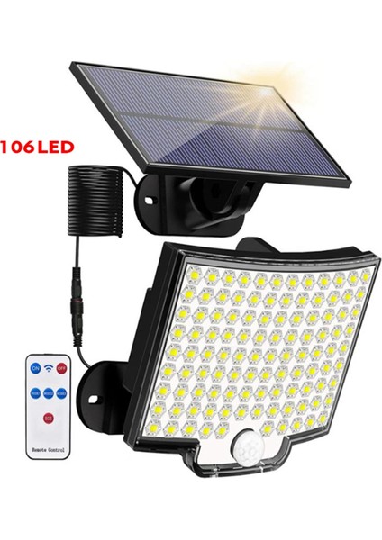 2 Takım Güneş Enerjili Dış Mekan Işıkları Hareket Sensörü IP65 Su Geçirmez Bahçe Duvar Lambası Dış Mekan Için 106 LED Güneş Projektör Işıkları (Yurt Dışından)