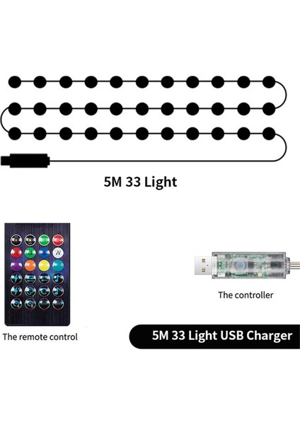 Akıllı LED Rgb Dize Işık Dış Mekan Dekorasyon Dıy Ev Dekor Dize Işıklar Lamba Su Geçirmez Gece Lambası Kamp Işık-A (Yurt Dışından)