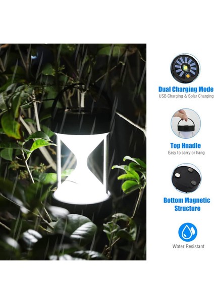 LED Kamp Feneri USB Şarj Edilebilir Kamp Lambası Açık Acil Durum Işıkları Çadır Işığı Ev Seyahat Kamp Için (Yurt Dışından)