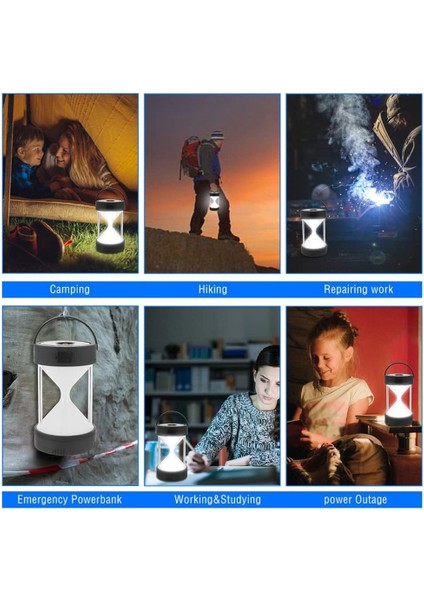 LED Kamp Feneri USB Şarj Edilebilir Kamp Lambası Açık Acil Durum Işıkları Çadır Işığı Ev Seyahat Kamp Için (Yurt Dışından)