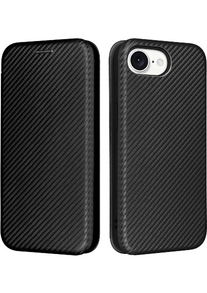 IPhone 16E Tam Koruma Manyetik Karbon Fiber Kart Için Flip Case (Yurt Dışından)