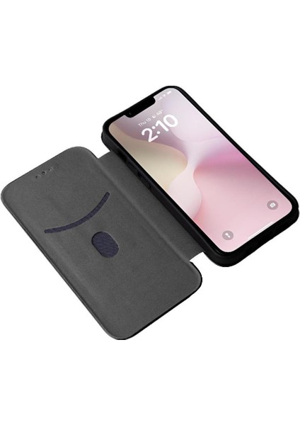 IPhone 16E Tam Koruma Manyetik Karbon Fiber Kart Için Flip Case (Yurt Dışından)