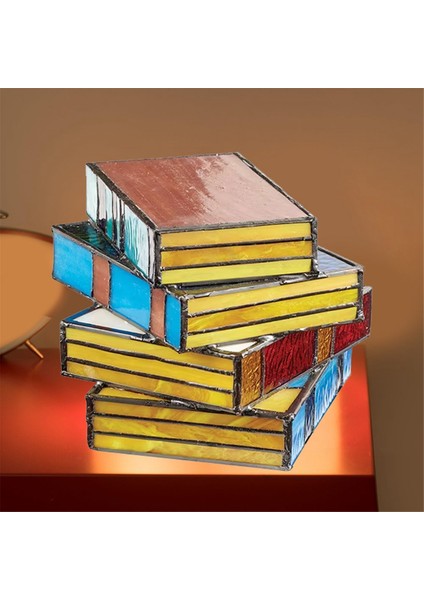 2 Adet Kitap Işığı Yenilik LED Gece Lambası Taşınabilir Vitray Masa Lambası Kitap Lambası Kağıt Fener Ev Dekor Için (Yurt Dışından)