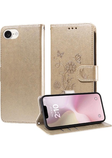 IPhone 16E Kart Yuvaları Flip Deri Çiçek Için Flip Case (Yurt Dışından)