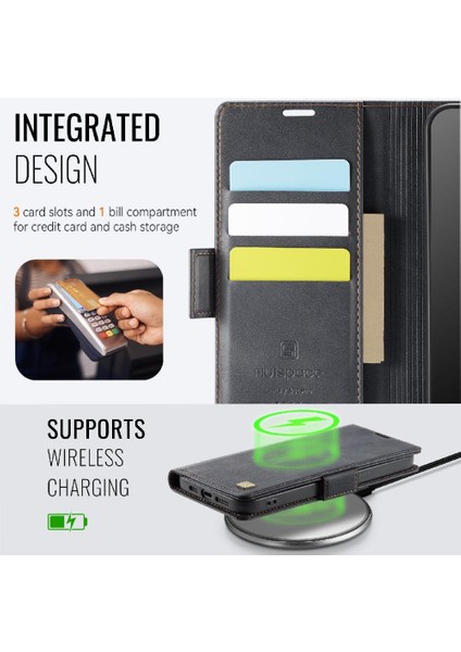 IPhone 13 Pro Flip Case Clsssic Tarzı Cüzdan Kılıf Rfid ile Uyumlu (Yurt Dışından)