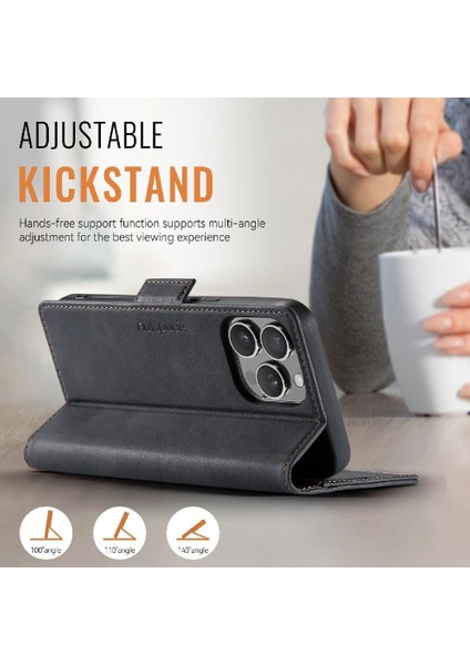 IPhone 13 Pro Flip Case Clsssic Tarzı Cüzdan Kılıf Rfid ile Uyumlu (Yurt Dışından)