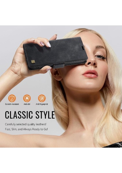 IPhone 15 Pro Flip Case Clsssic Tarzı Rfid Engelleme Ince ile Uyumlu (Yurt Dışından)