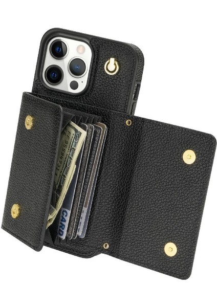 IPhone 15 Pro Max Akordeon Kart Durumda Kart Tutun Manyetik ile Uyumlu (Yurt Dışından)