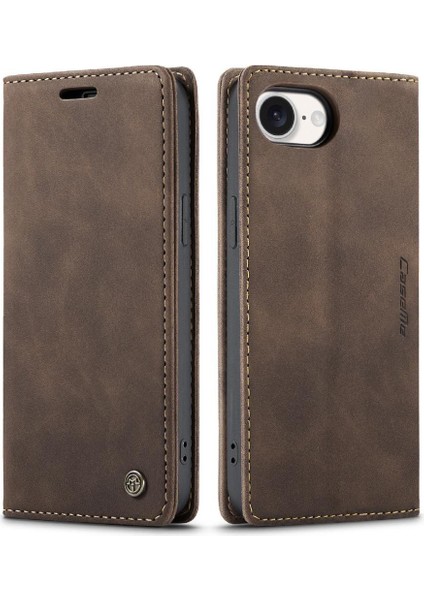 IPhone 16E Manyetik Kapatma Darbeye Dayanıklı Vintage Pu Deri Için Flip Case (Yurt Dışından)