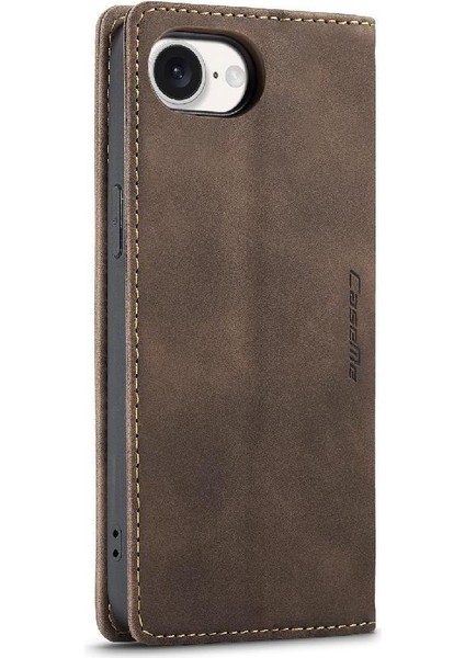 IPhone 16E Manyetik Kapatma Darbeye Dayanıklı Vintage Pu Deri Için Flip Case (Yurt Dışından)