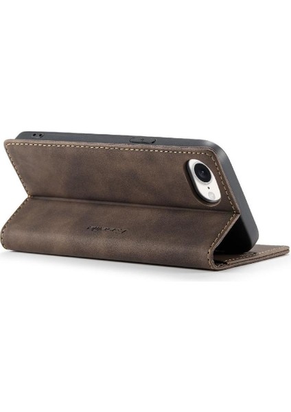 IPhone 16E Manyetik Kapatma Darbeye Dayanıklı Vintage Pu Deri Için Flip Case (Yurt Dışından)