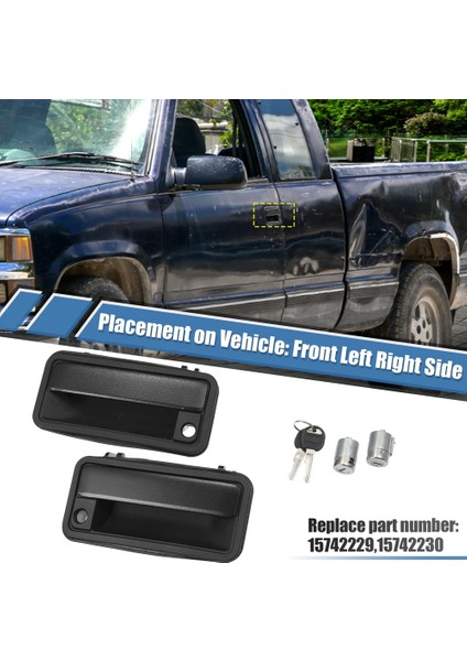 Chevrolet Suburban Tahoe C1500 1995-2000 Için Dış Kapı Kolları Kilit Silindiri Anahtarları Gmc Yukon 15742229 15742230 (Yurt Dışından) fiyatları