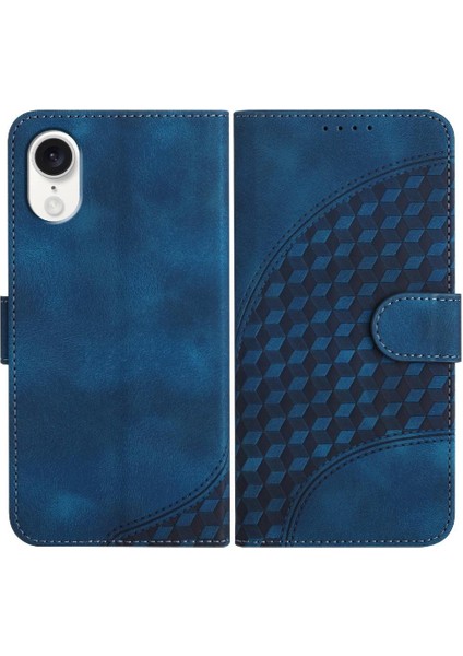 IPhone 16E Geometrik Desen Manyetik Kart Tutucu Pu Deri Için Flip Case (Yurt Dışından)