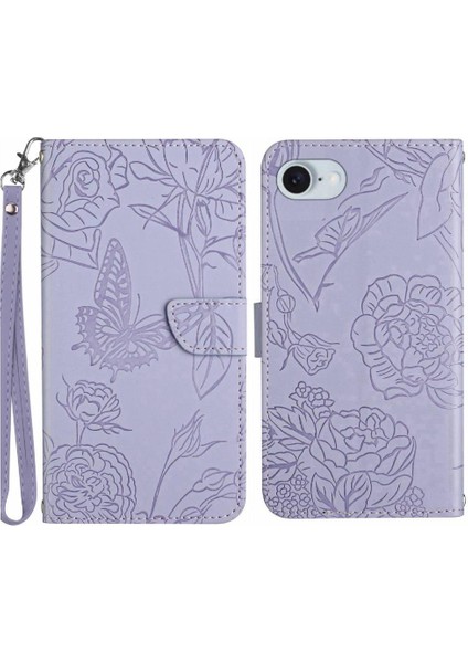 Bilek Kayışı ile IPhone 16E Için Flip Case Pu Deri Kapak Çevirin Anti-Damla (Yurt Dışından)