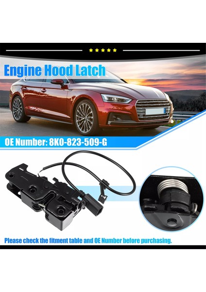 8K0823509F 8K0-823-509-D Audi A4 A5 Q5 R8 Rs5 S4 Sq5 Için Araba Kaput Mandalı Tertibatı (Yurt Dışından) fiyatları
