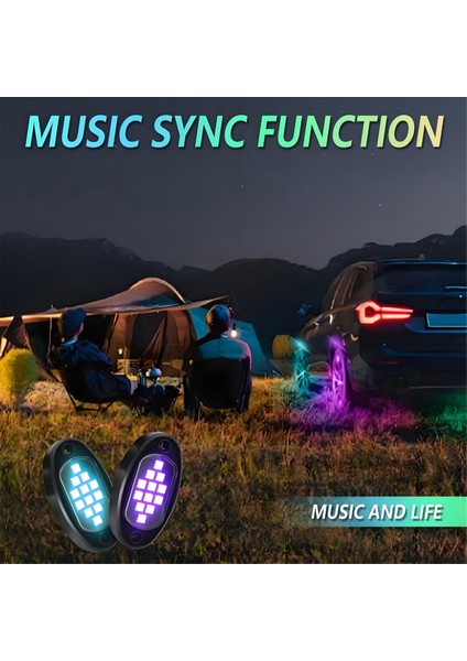 Rgb LED Kaya Işıkları, Çok Işlevli Neon Alt Aydınlatmalı Su Geçirmez Işık, App Kontrolü ile Çok Renkli Işıklar Atv Utv Suv, B (Yurt Dışından) modelleri