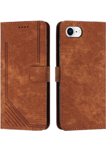IPhone 16E Pu Deri Kickstand Kart Ekleme Cüzdan Için Flip Case (Yurt Dışından)