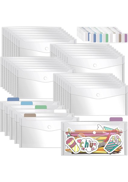 40 Paket 5 x 10 Inç Çıtçıtlı Şeffaf Plastik Zarflar, Tekrar Kullanılabilir Plastik Kalem Kesesi Para Zarfları (Yurt Dışından) fiyatları