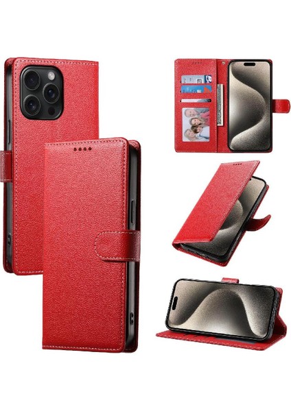 IPhone 15 Pro Max Kılıf Darbeye Dayanıklı Manyetik Kapatma Kartı ile Uyumlu (Yurt Dışından)