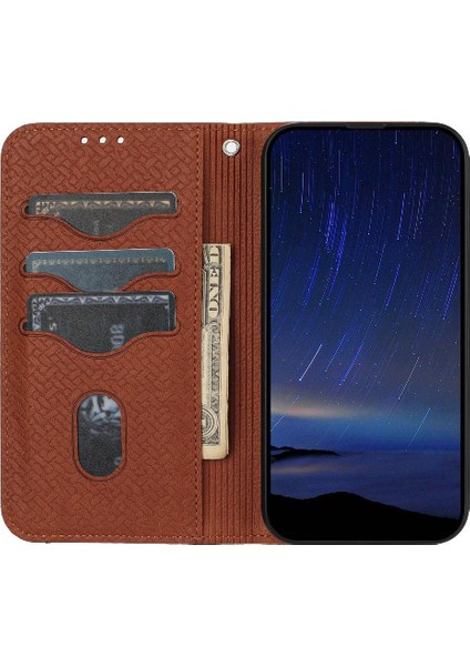 IPhone 16E Pu Deri Kapak Kredi Kartı Tutucu Flip Folio Kitap Için Kılıf (Yurt Dışından)
