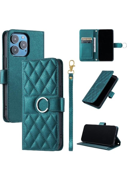 IPhone 13 Pro Manyetik Koruyucu Bilek Kayışı Kart Yuvaları Pu Için Flip Case (Yurt Dışından)