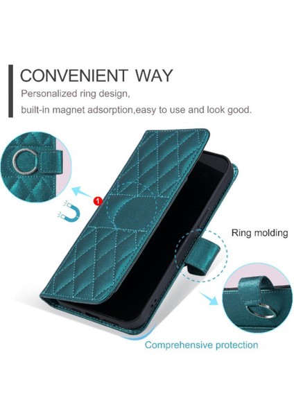 IPhone 13 Pro Manyetik Koruyucu Bilek Kayışı Kart Yuvaları Pu Için Flip Case (Yurt Dışından)