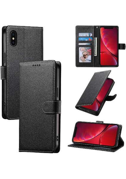 IPhone X/xs Kılıf Darbeye Dayanıklı Manyetik Kapatma Kart Yuvaları ile Uyumlu (Yurt Dışından)