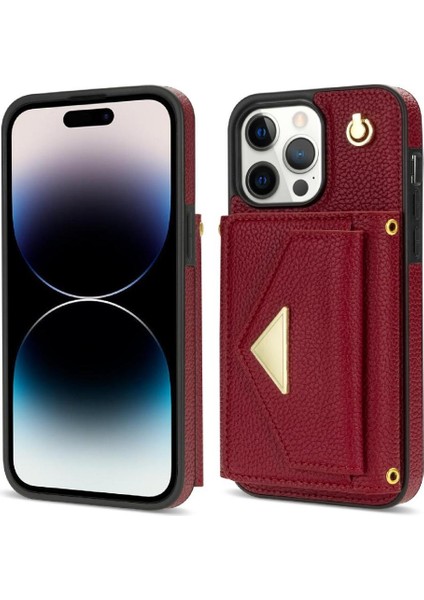 IPhone 15 Pro Max Akordeon Kart Cüzdan Kılıf Pu Deri ile Uyumlu (Yurt Dışından)