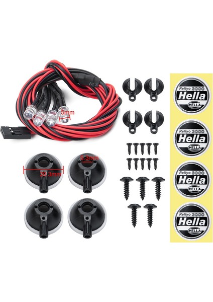 Adet LED Işık Takımı Farlar Spot Işığı Axial SCX10 Wraith RR10 Traxxas Trx4 Trx6 1/10 Rc Paletli Araba Yükseltme Parçaları (Yurt Dışından)