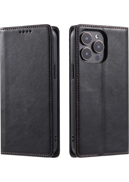 IPhone 14 Pro Manyetik Koruyucu Pu Deri Kart Yuvaları Için Flip Case Ince (Yurt Dışından)