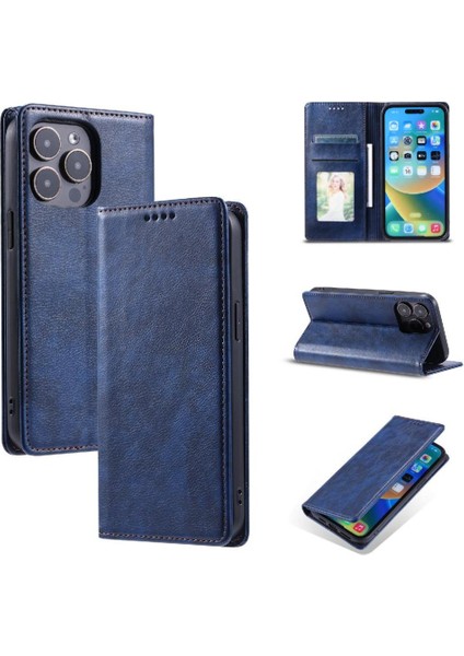 IPhone 15 Pro Max Kart Yuvaları Tutucu Pu Deri Ince Cüzdan Için Flip Case (Yurt Dışından)