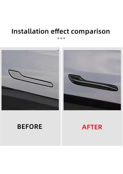 Tesla Model 3 Y Için Kapı Kolları Antifriz Kolu Çıkartmaları Kapak Araba Modifikasyonu Donmaya Dayanıklı Kapı Tokmağı 4 Adet 2017-2024 (Yurt Dışından)